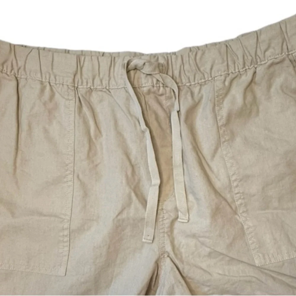 Banana Republic Beige Pull On High Rise Linen Cotton Drawstring Pockets NWT XL - Picture 3 of 9